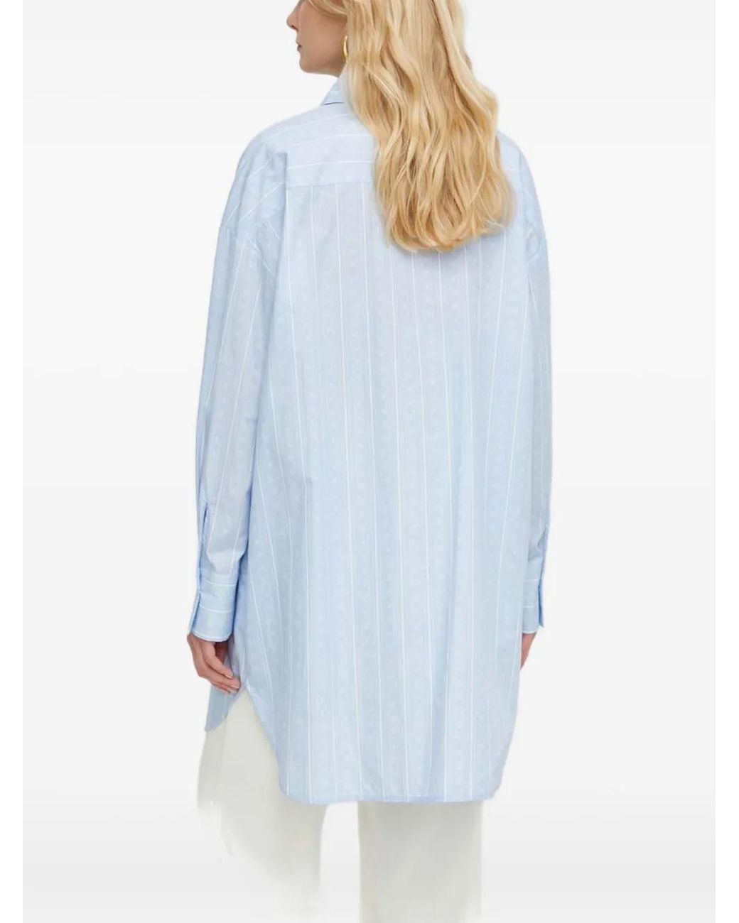 Twinset Blue Striped Buttoned Shirt