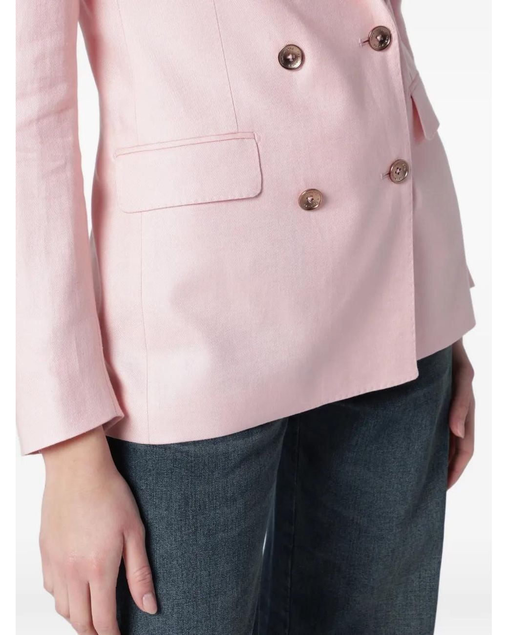 Tagliatore Pink Button Double-Breasted Blazer