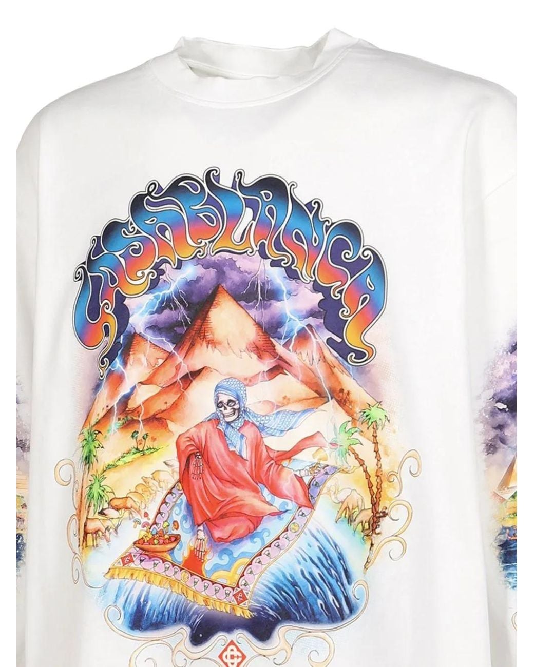 Casablanca White Graphic-Print Long-Sleeve T-Shirt for men