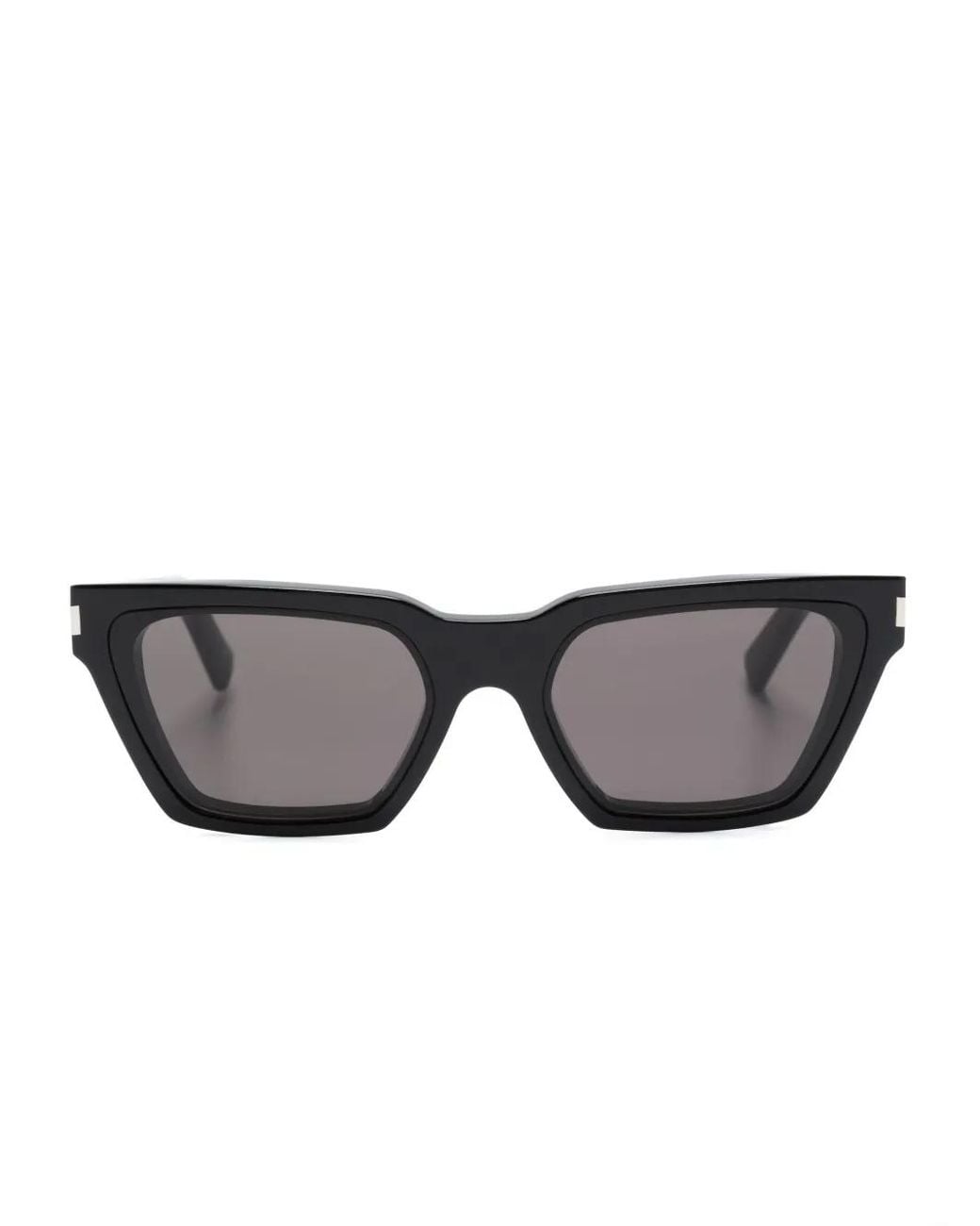 Saint Laurent Gray Logo-Engraved Cat-Eye Sunglasses
