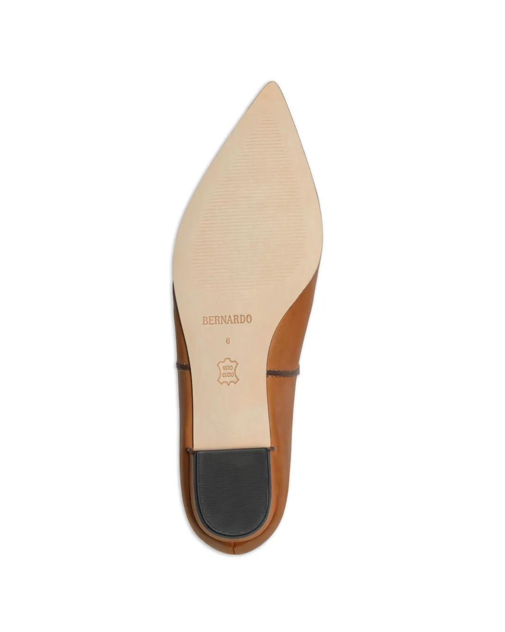Bernardo Brown Lana Point-Toe Ballet Flats