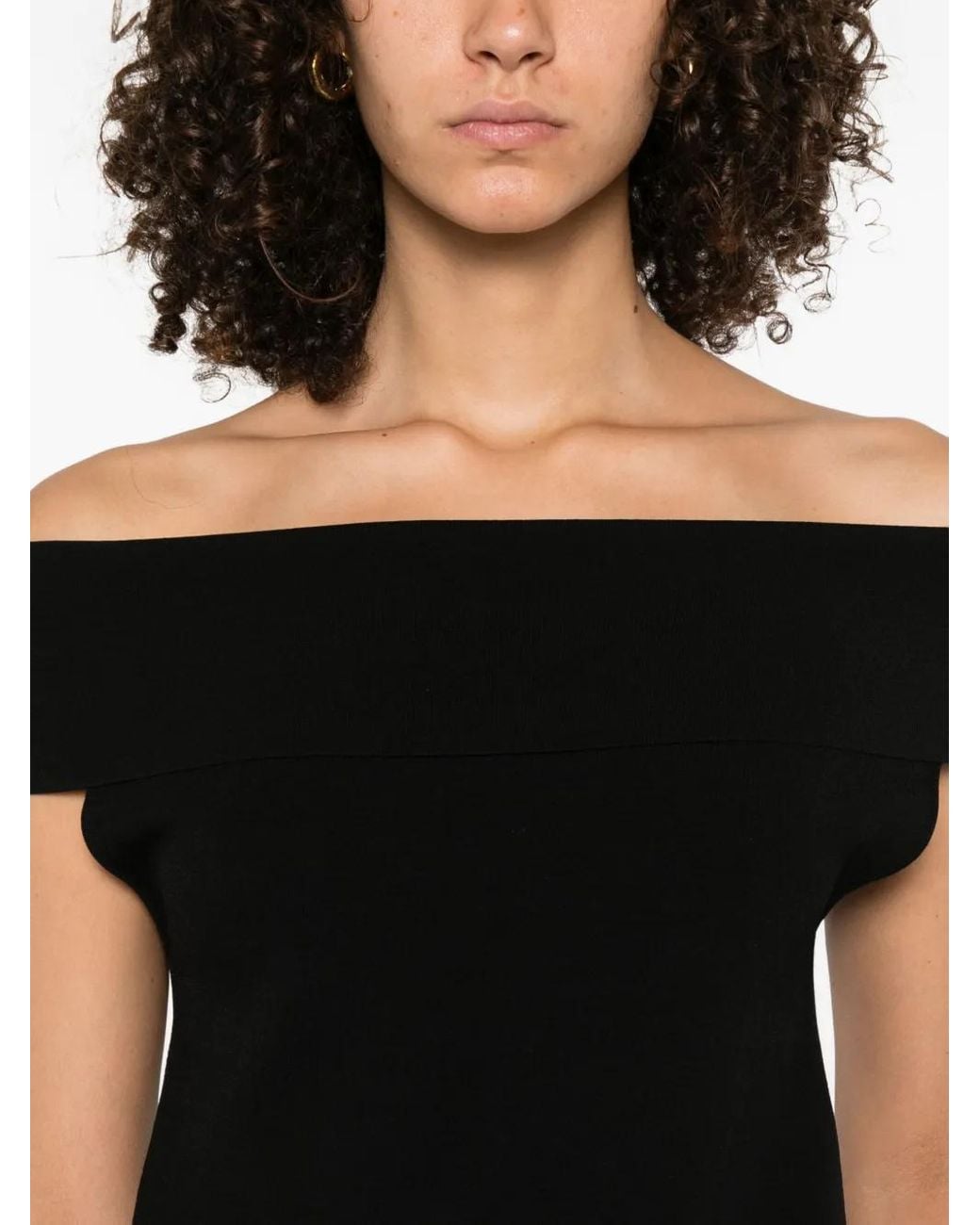 Anine Bing Black Off-Shoulder Top