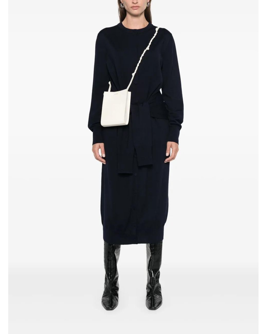 Jil Sander White Tangle Small Shoulder Bag