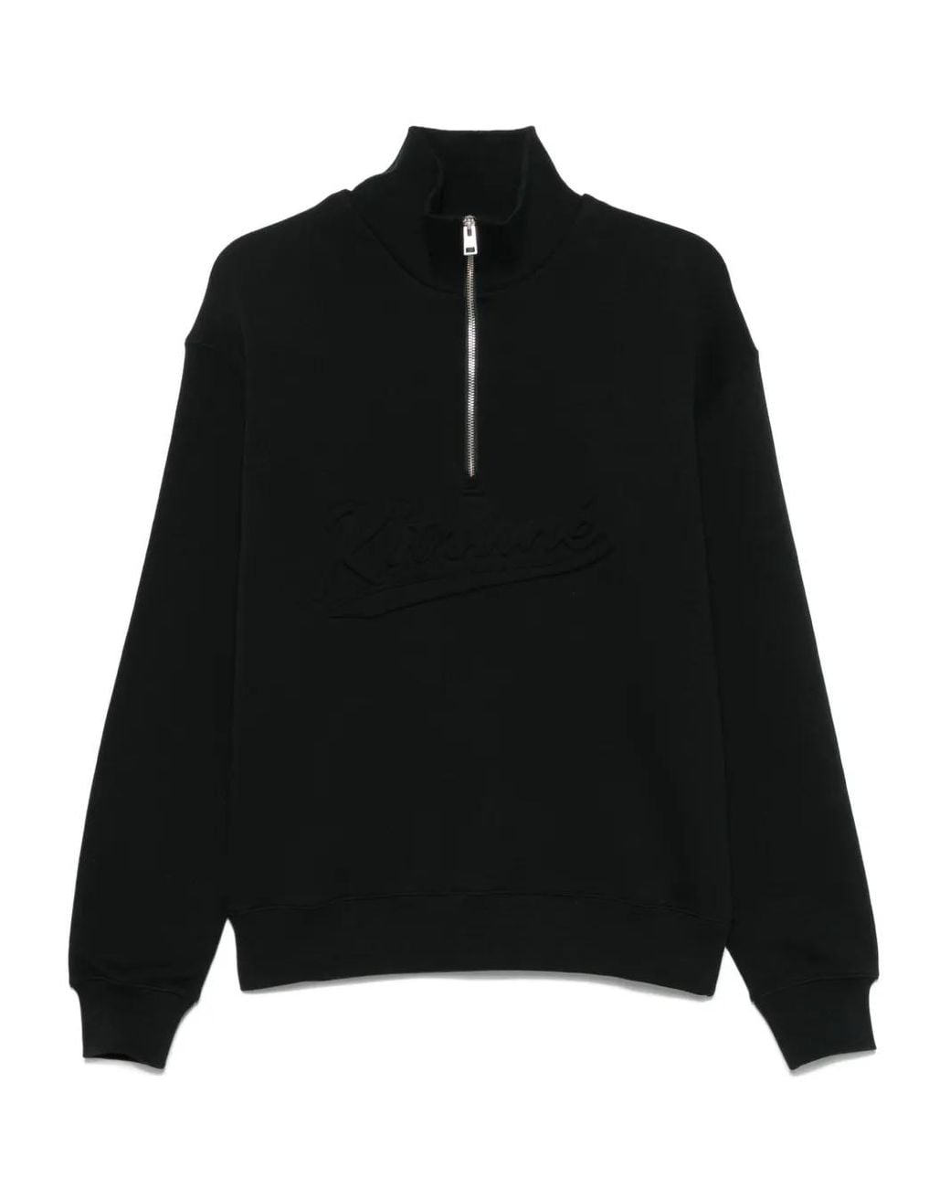 Maison Kitsuné Black Logo-Embossed Sweatshirt for men