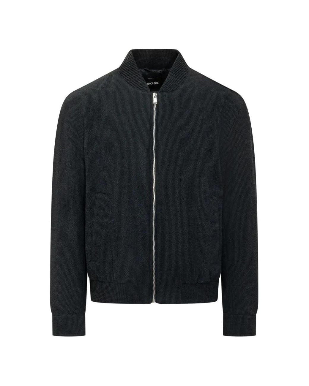 Boss Black Textured Zip Jacket for men