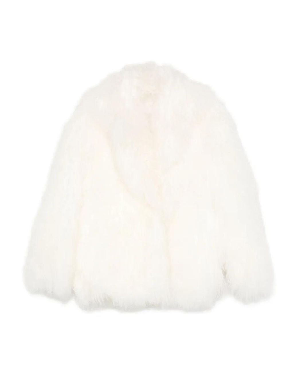 P.A.R.O.S.H. White Lamb-Fur Jacket