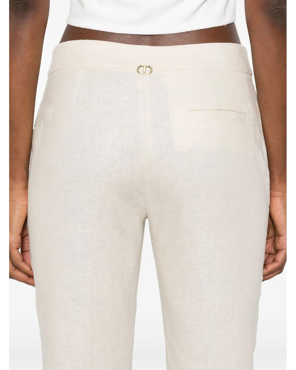 Twinset Natural Low-Rise Trousers