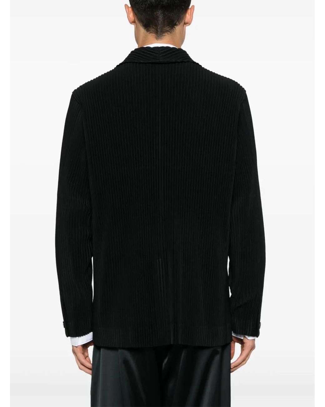 Homme Plissé Issey Miyake Black Plissé Blazer for men