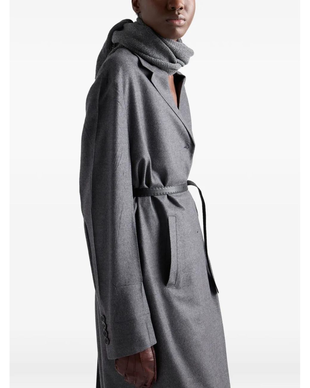 Prada Blue Single-Breasted Cashmere And Wool Coat