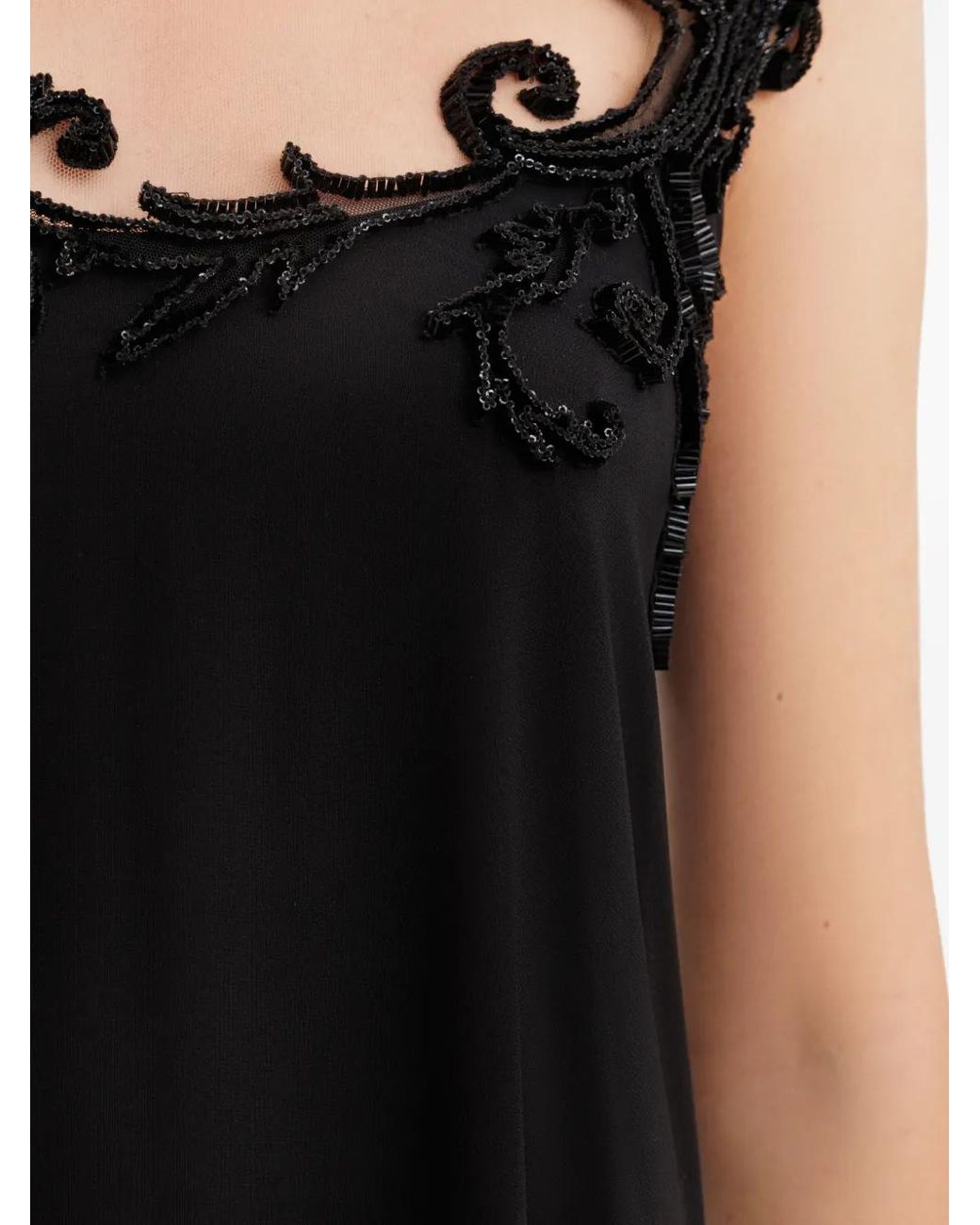Gemy Maalouf Black Sleeveless Open-Back Gown