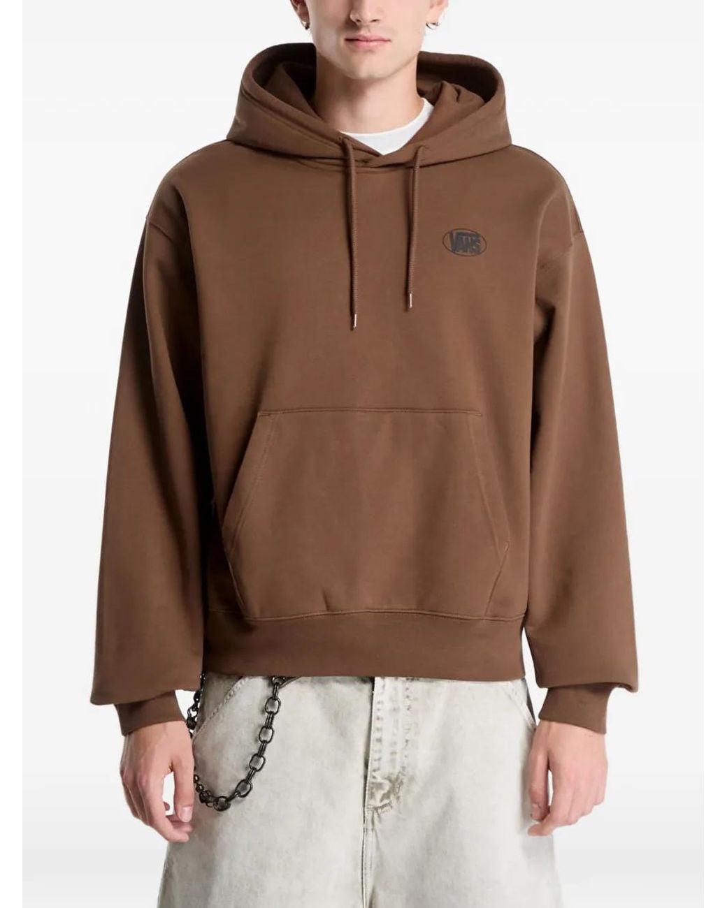 Vans Brown Oval-Logo Hoodie for men