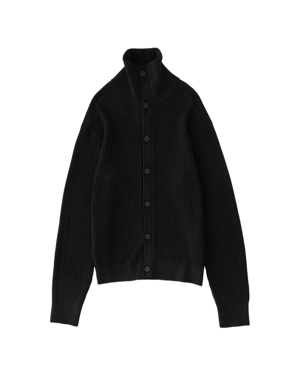Studio Nicholson Black Oran Ribbed Cardigan for men