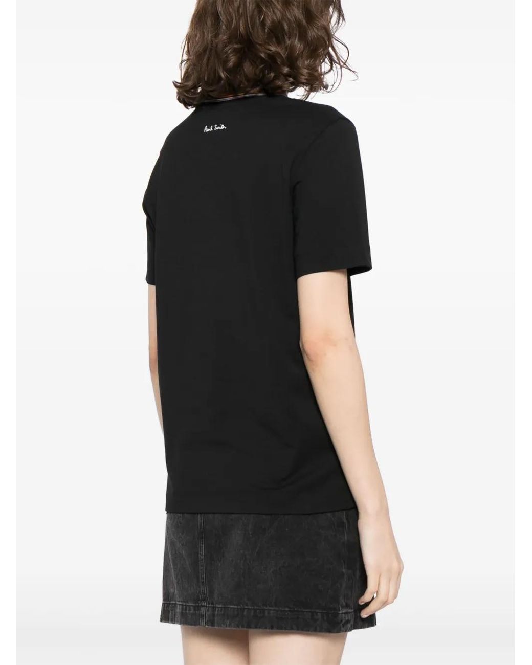 Paul Smith Black Contrast Trim Cotton Tee