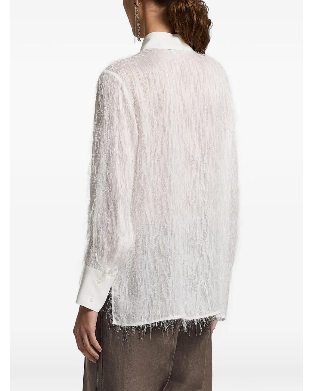 Peserico White Fringed Shirt