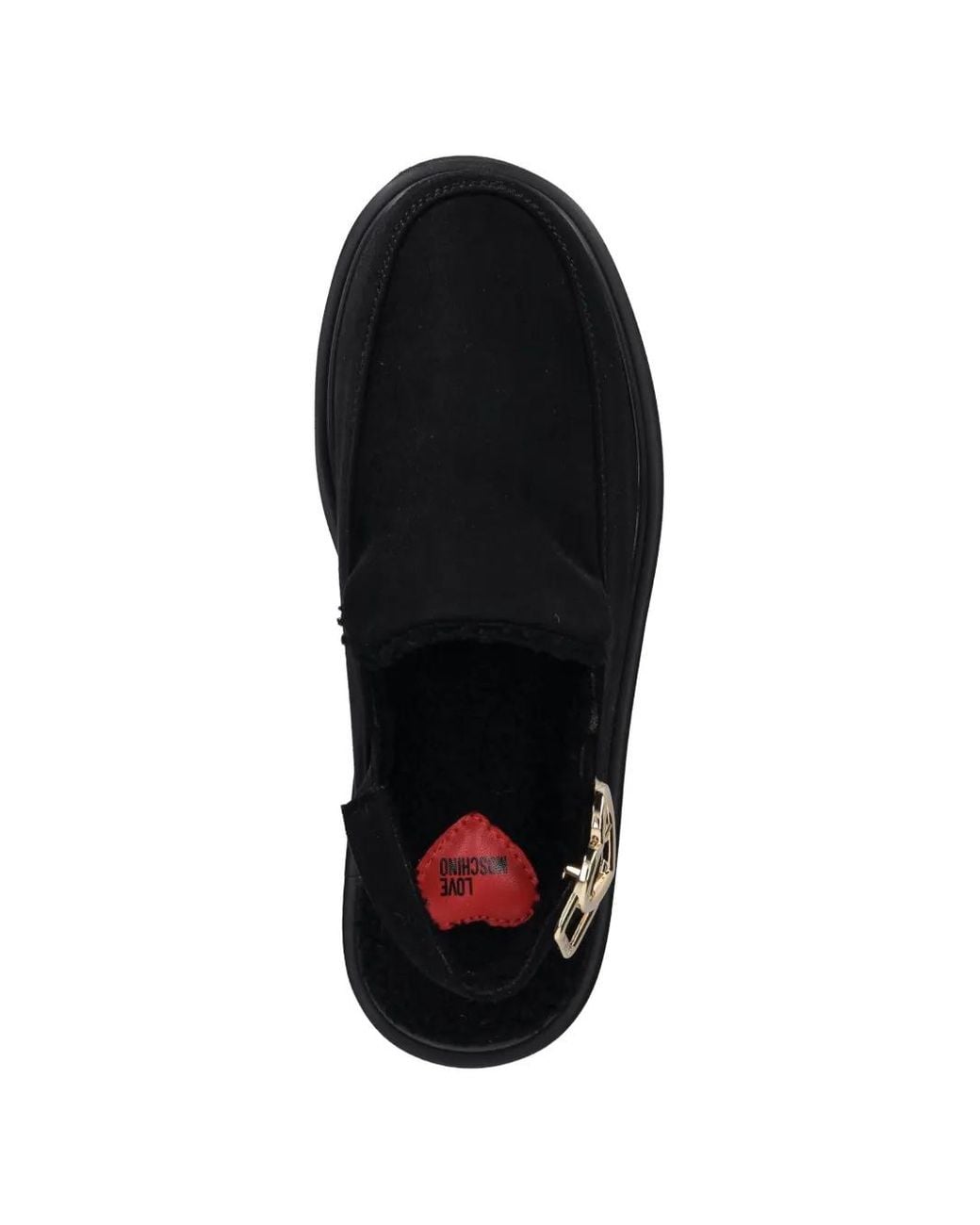 Love Moschino Black Mules Plateforme À Boucle Cœur