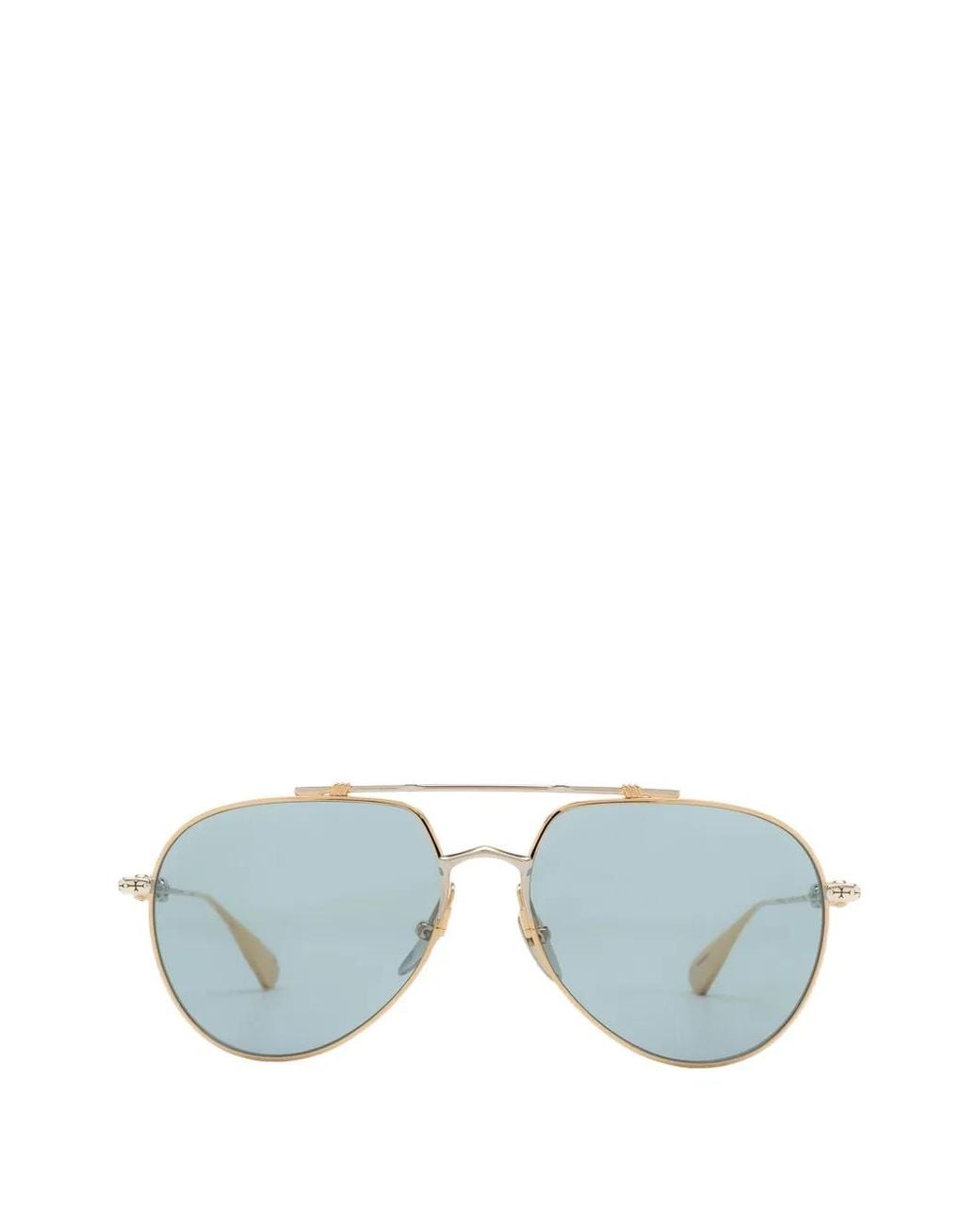 Chrome Hearts Blue Spuns Sun Pilot-Frame Sunglasses