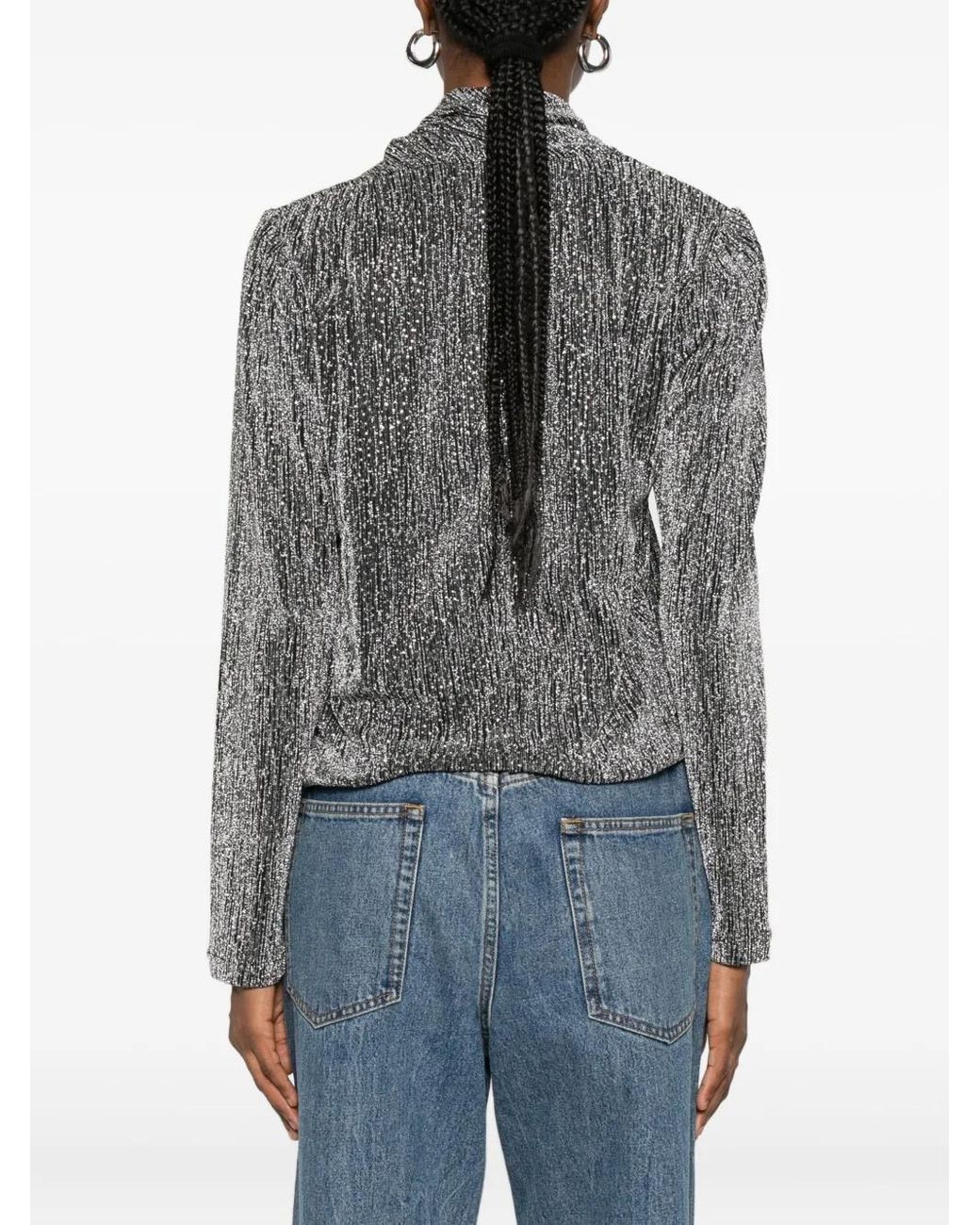 IRO Gray Metallic Sweater