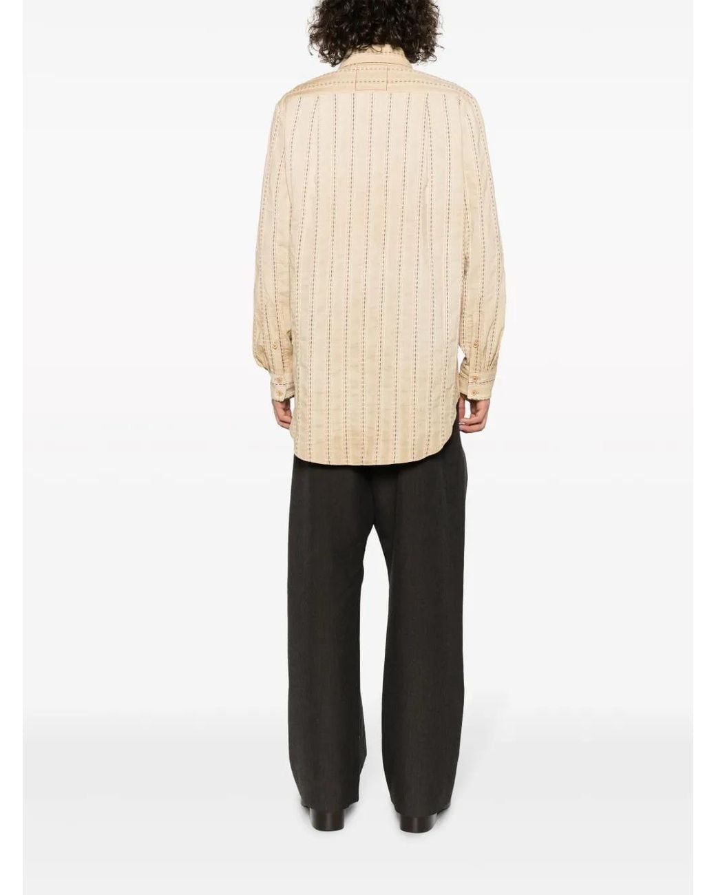 Camisa A Rayas Uma Wang de hombre de color Natural