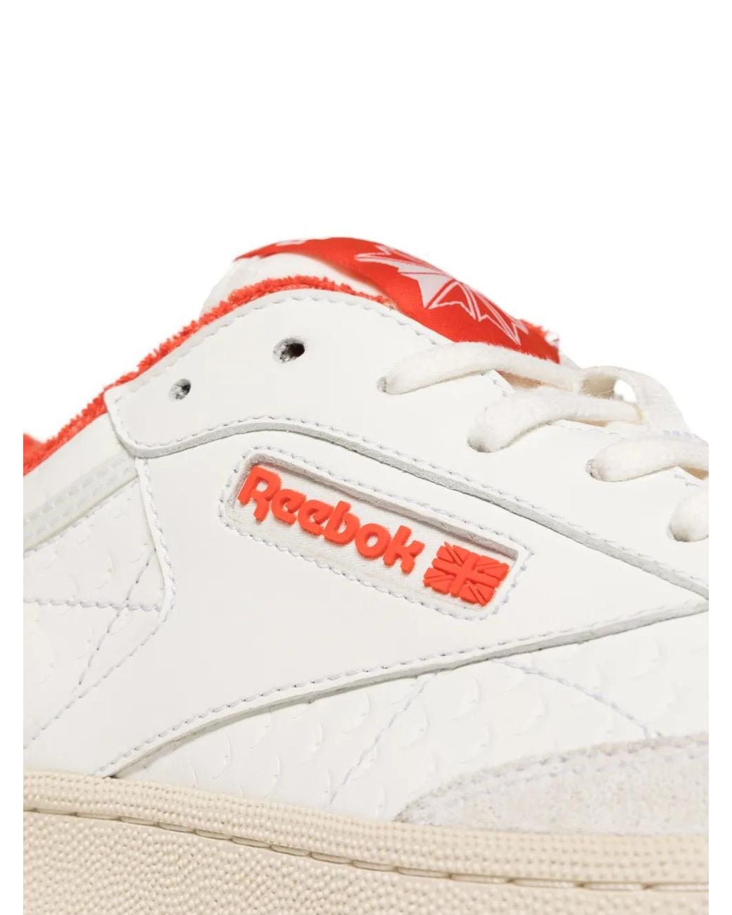 Reebok Pink Club C Embossed Leather Sneakers