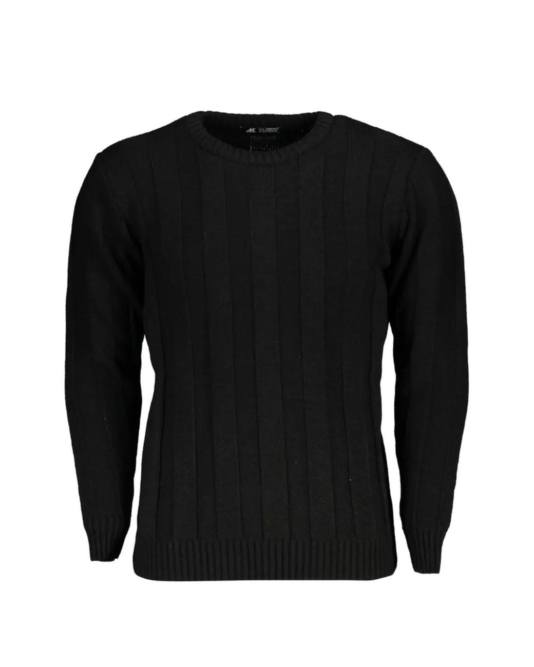 U.S. Grand Black Ribbed-Knit Sweater for men
