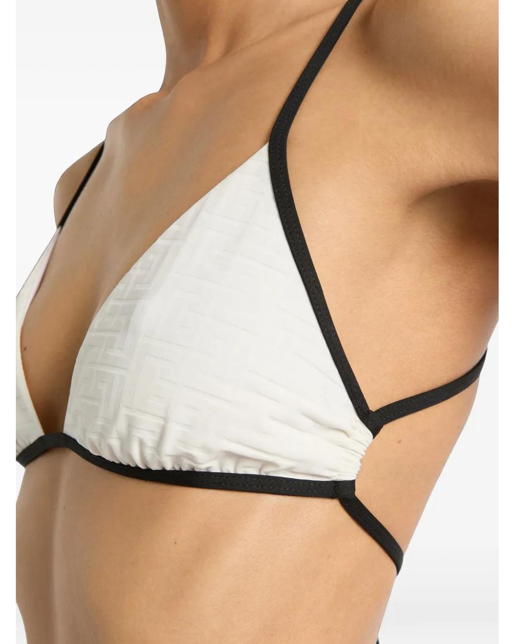 Balmain Lycra Badpak Met Monogram in het White
