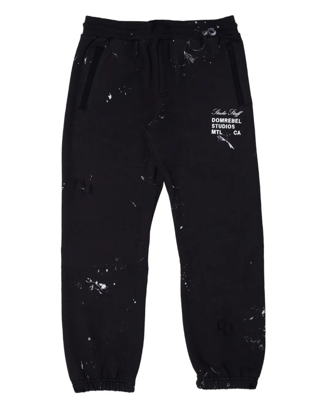 DOMREBEL Blue Paint-Splatter Sweatpants for men