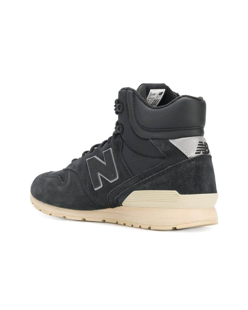 New Balance Leather 996 Hi-tops in Black for Men | Lyst