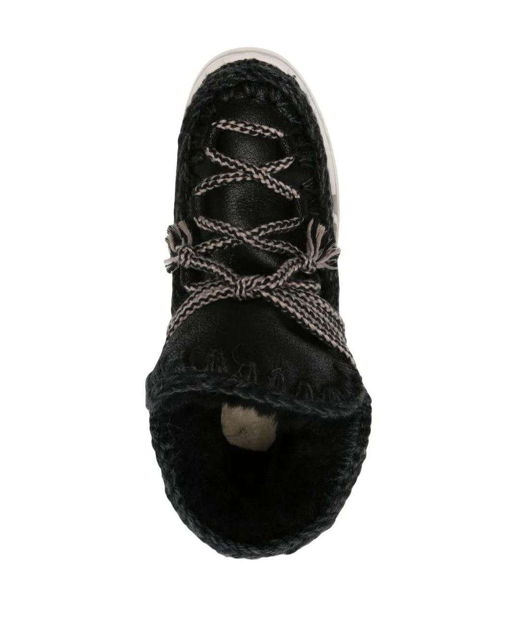 Mou Black Scoubidou Leather Ankle Boots