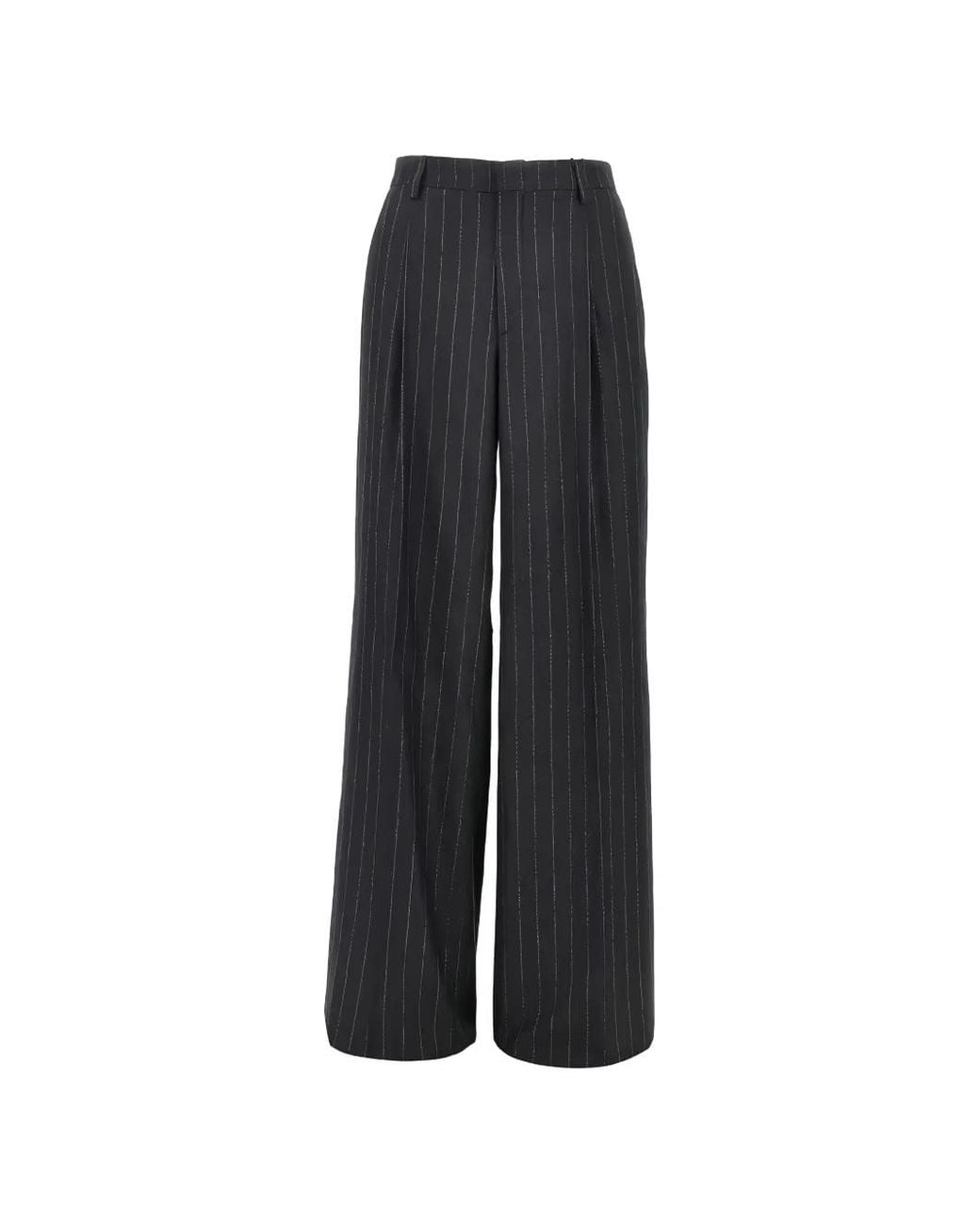 Tagliatore Black Pinstripe-Print Pleated Trousers