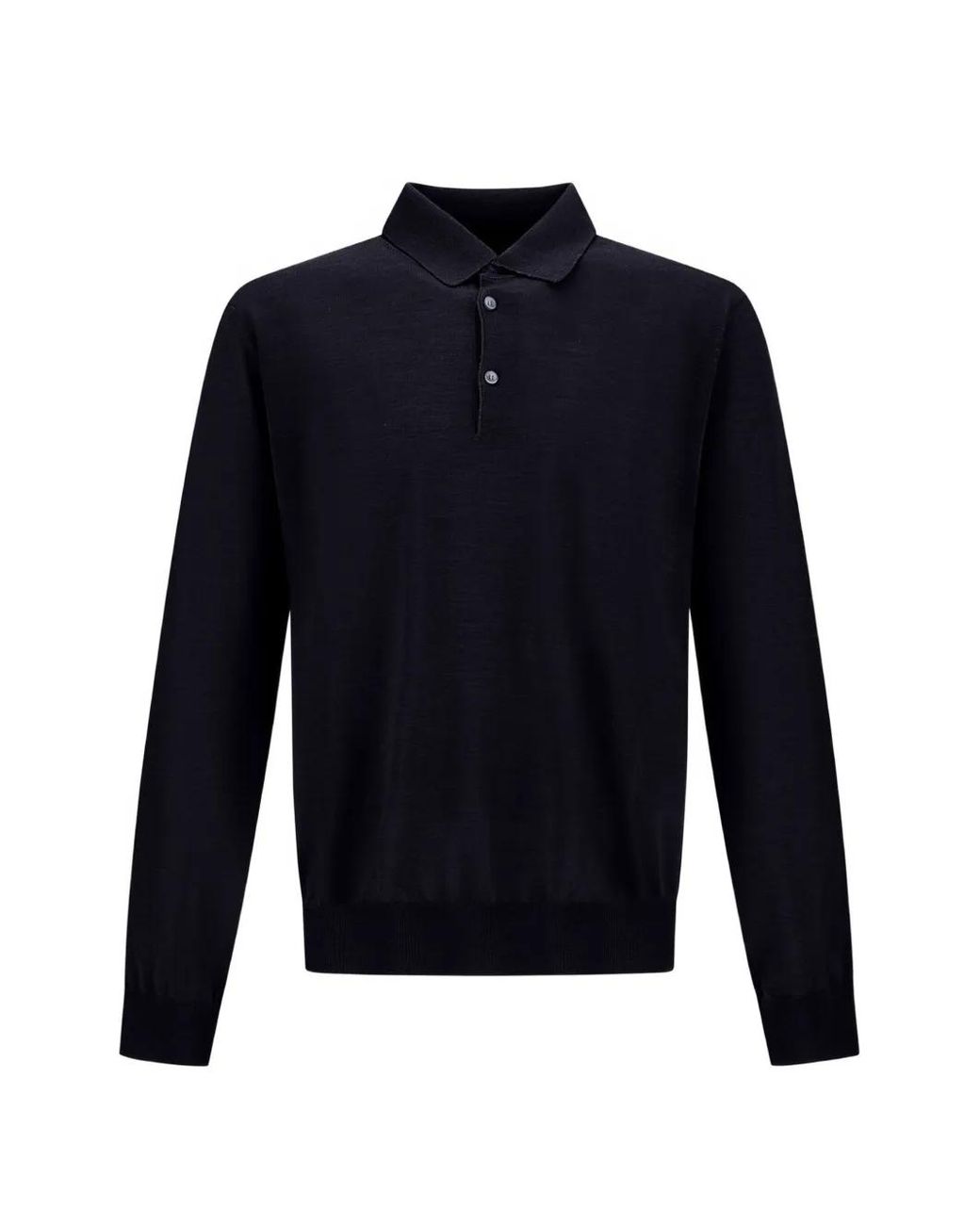 Herno Blue Long-Sleeve Polo Shirt for men