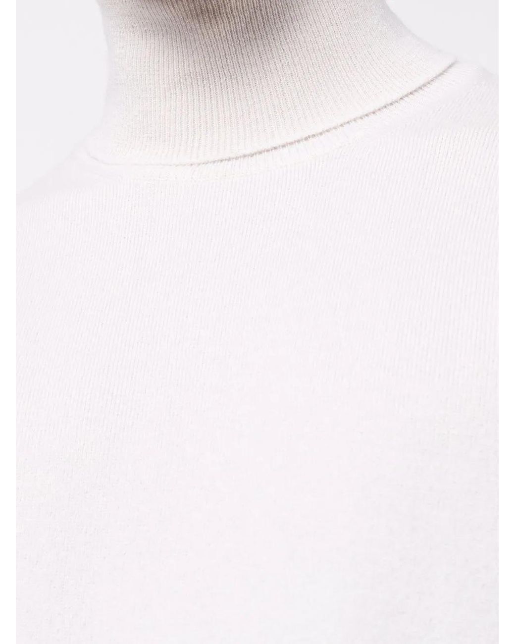 Malo White Roll Neck Cashmere Jumper for men