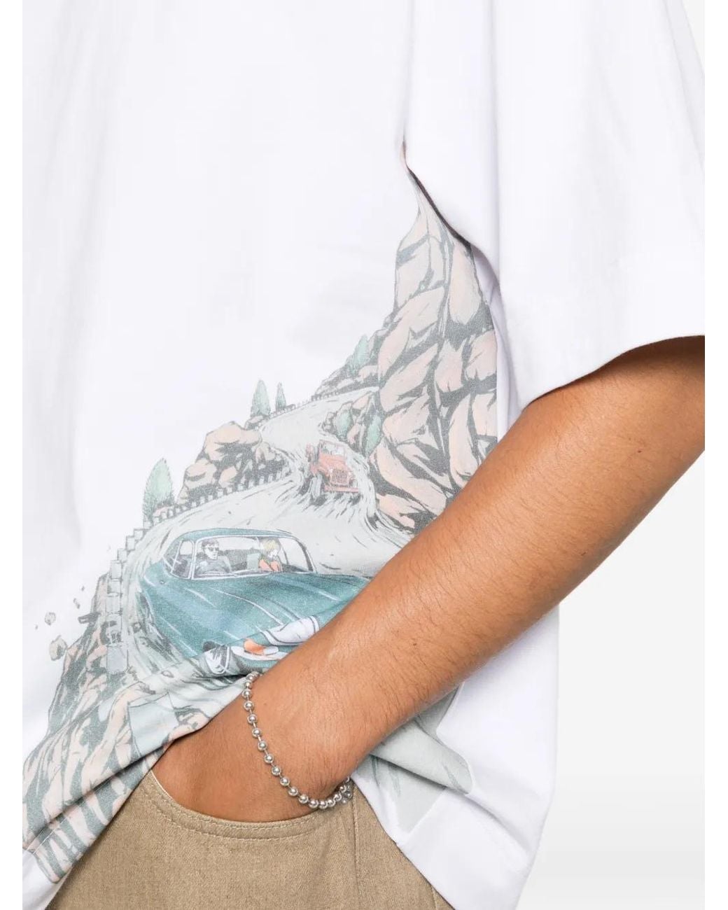 House of Errors White Graphic-Print High-Neck T-Shirt for men