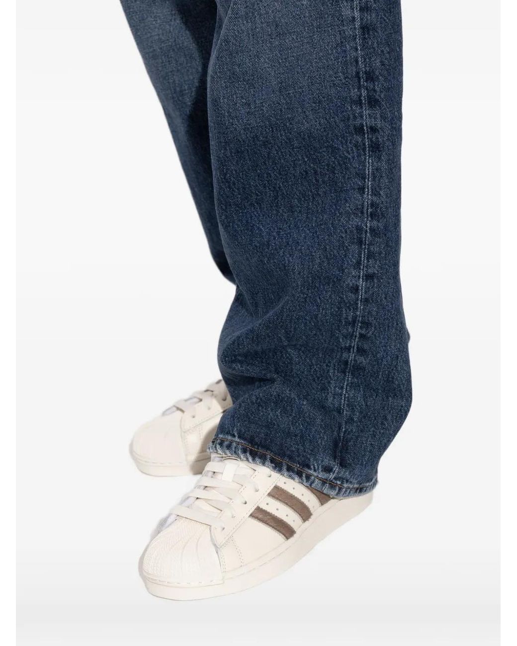 Adidas Natural Superstar Ii Striped Sneakers