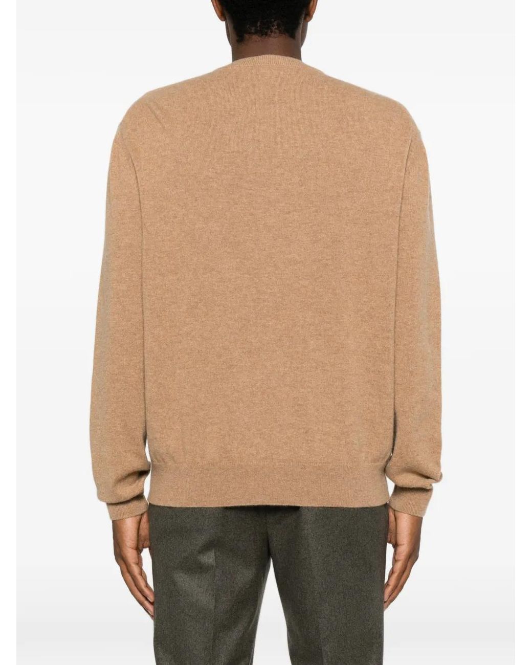 Daniele Fiesoli Natural Crew-Neck Cashmere Sweater for men