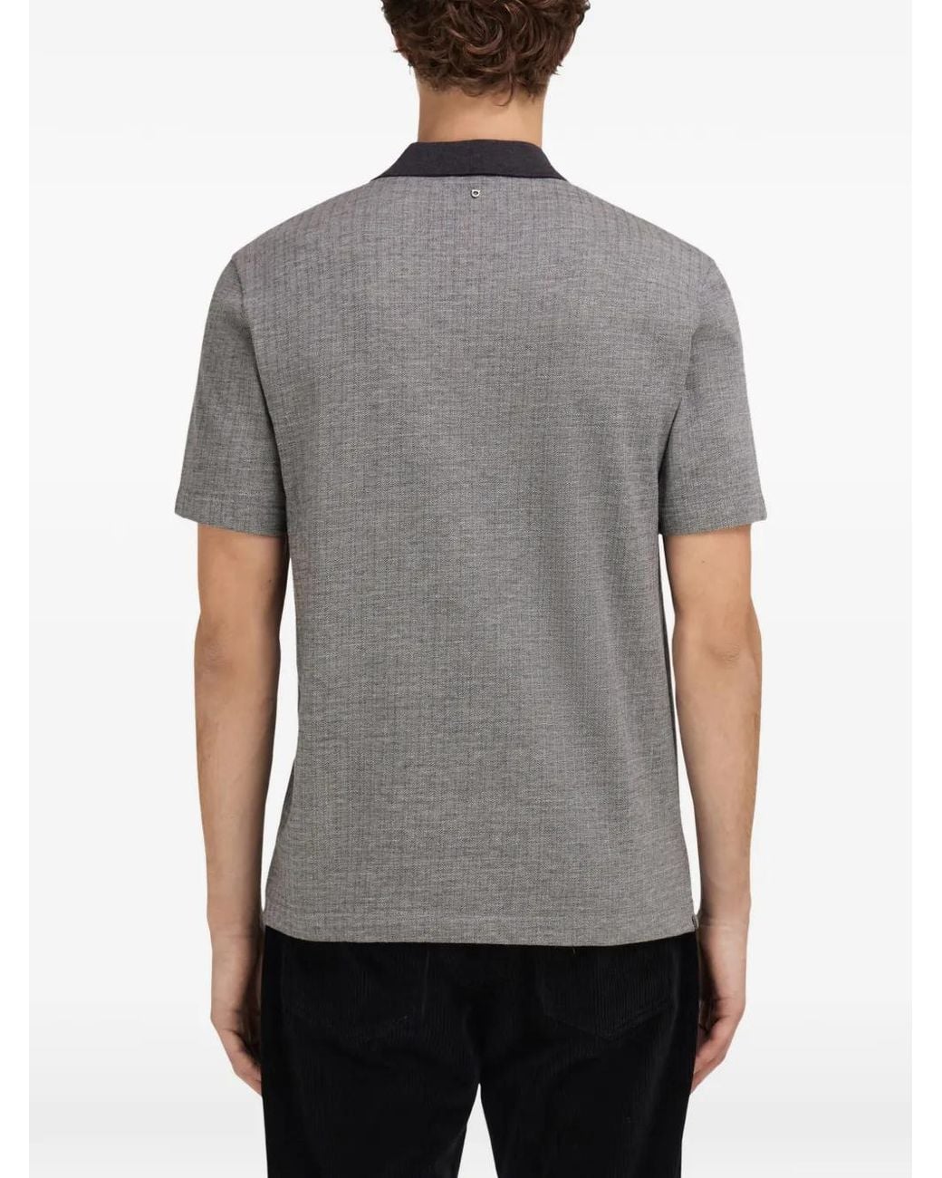 Ferragamo Gray Wool And Cotton Polo Shirt for men
