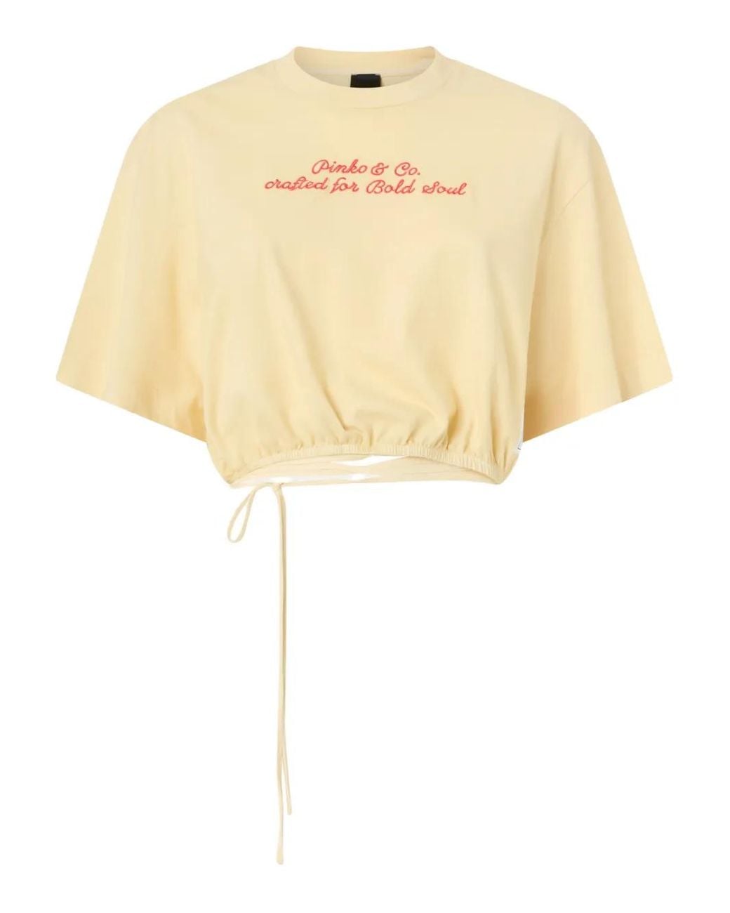 Pinko White Crop Top With Logo Lettering