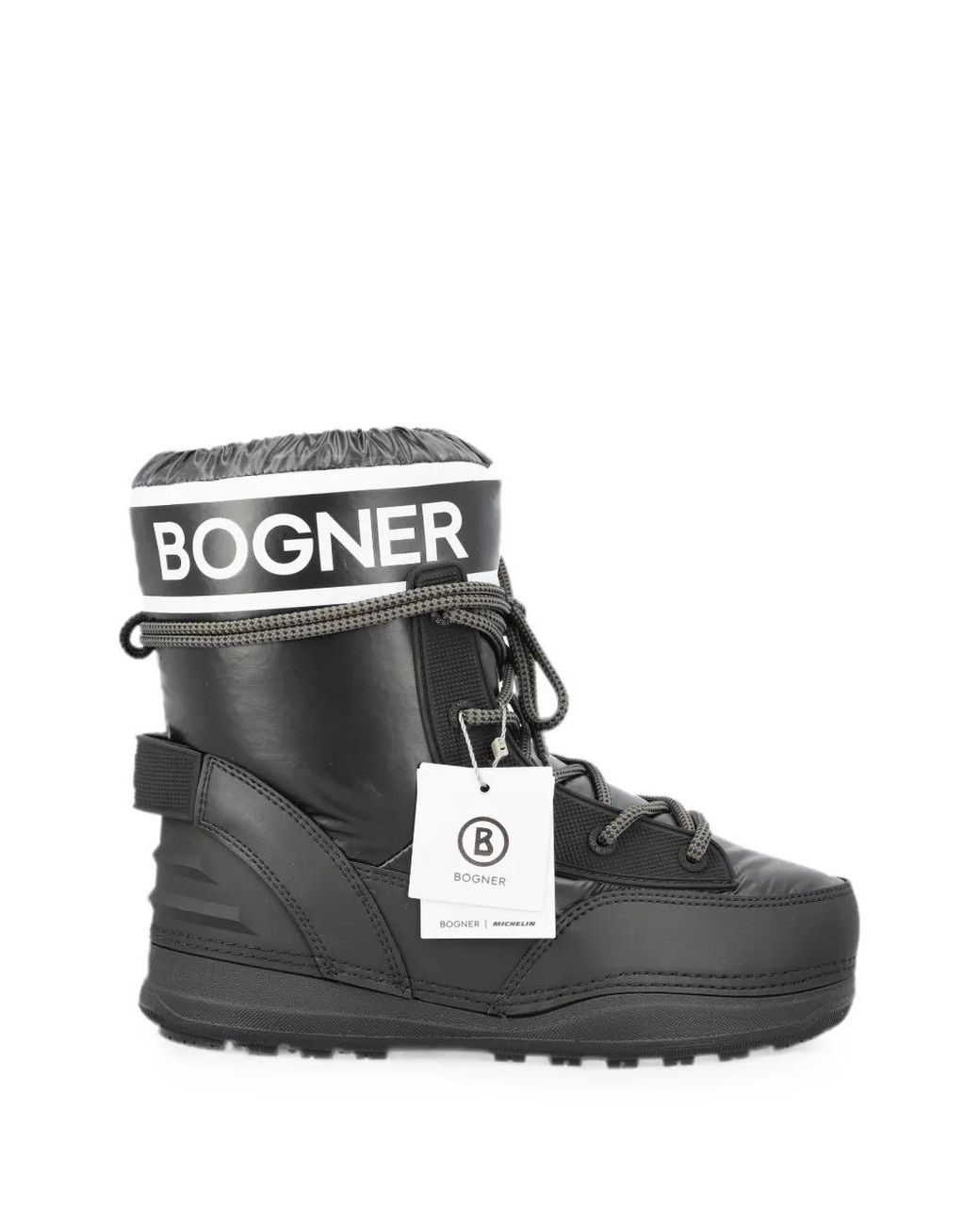 Bogner Black Logo-Print Lace-Up Snow Boots