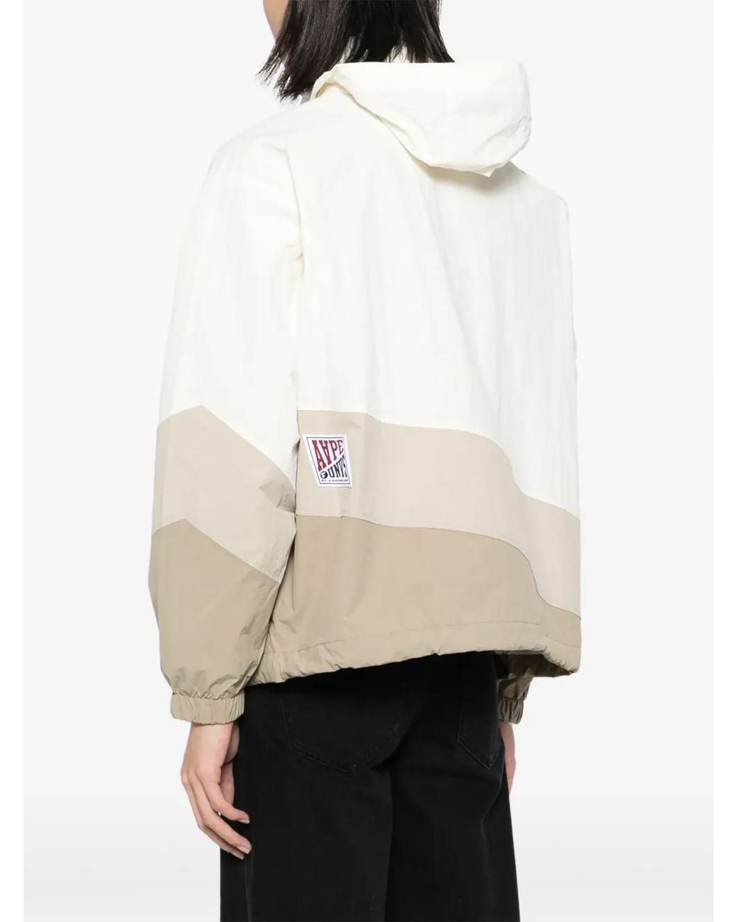 Aape By A Bathing Ape White Logo-Patch Long-Sleeved Jacket for men