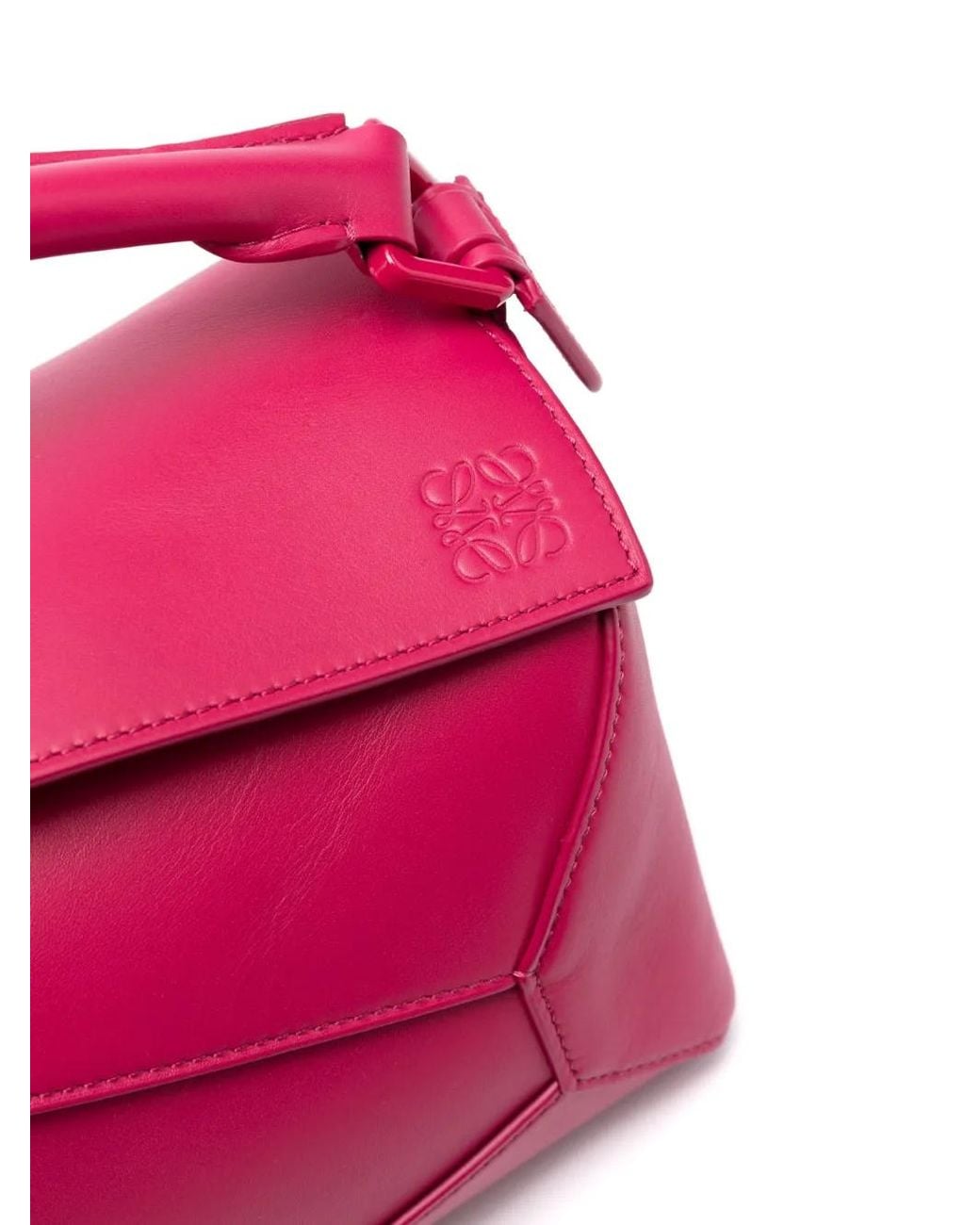 Loewe Pink Small Puzzle Edge Leather Tote Bag