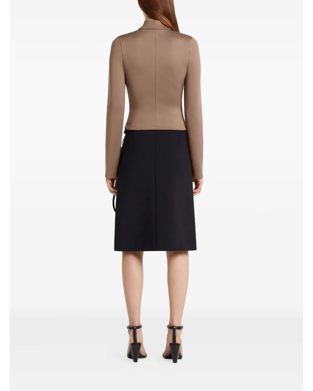 Courreges Brown Veste Crop À Fermeture Zippée