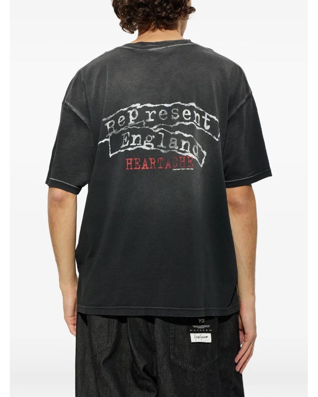 Represent Black Graphic-Print T-Shirt for men