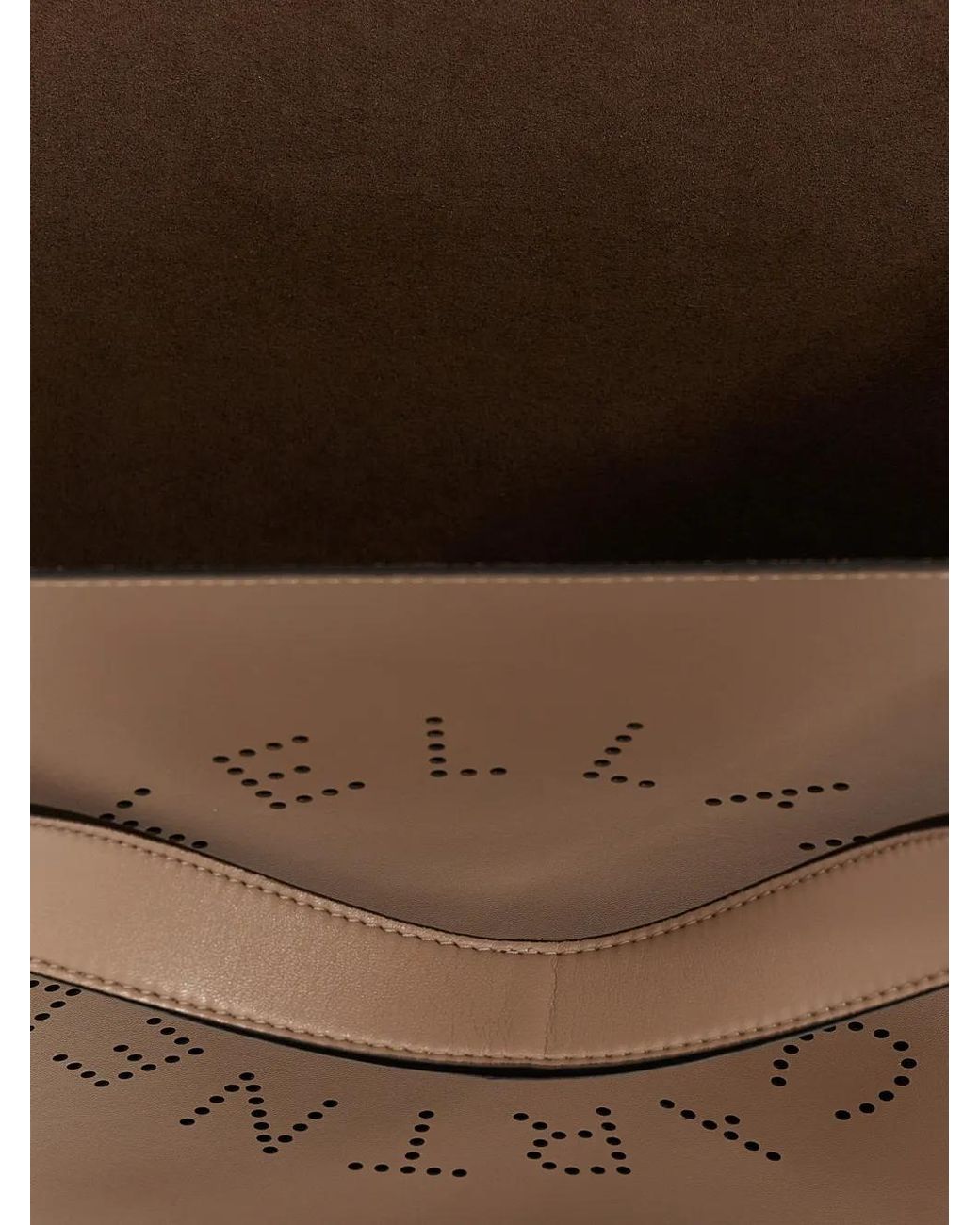 Stella McCartney Brown Openwork Logo Stella Tote Bag