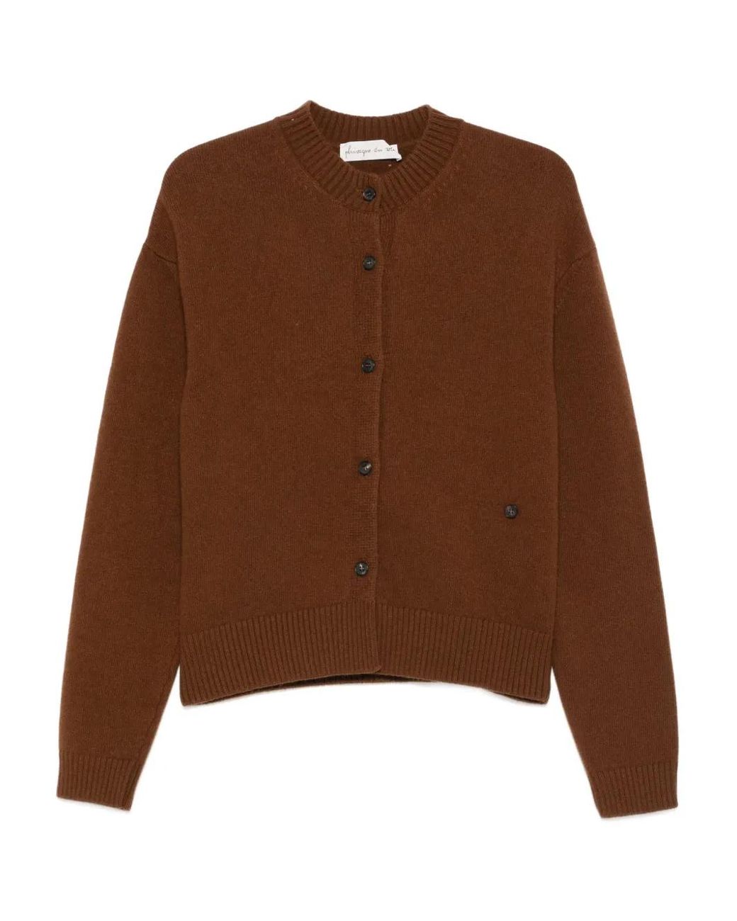 Phisique Du Role Brown Button-Front Wool Cardigan