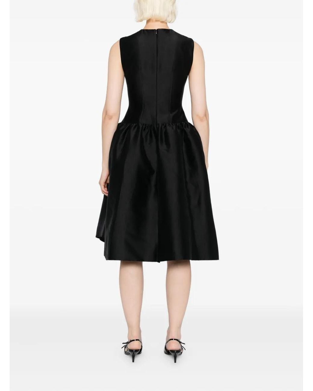 ShuShu/Tong Black Smocked-Panel Dress