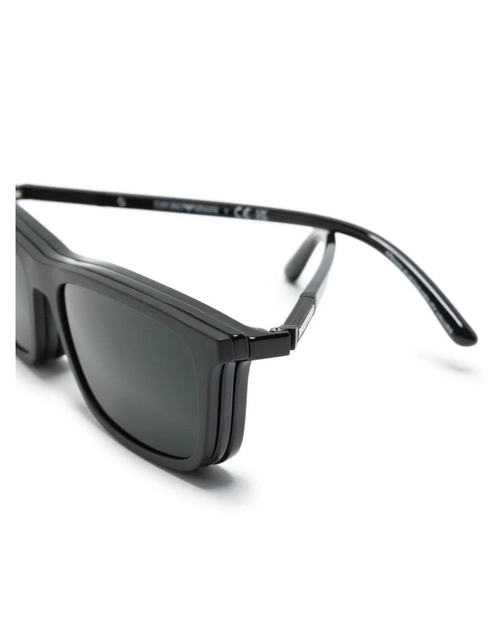 Emporio Armani Black Rectangle-Frame Glasses for men