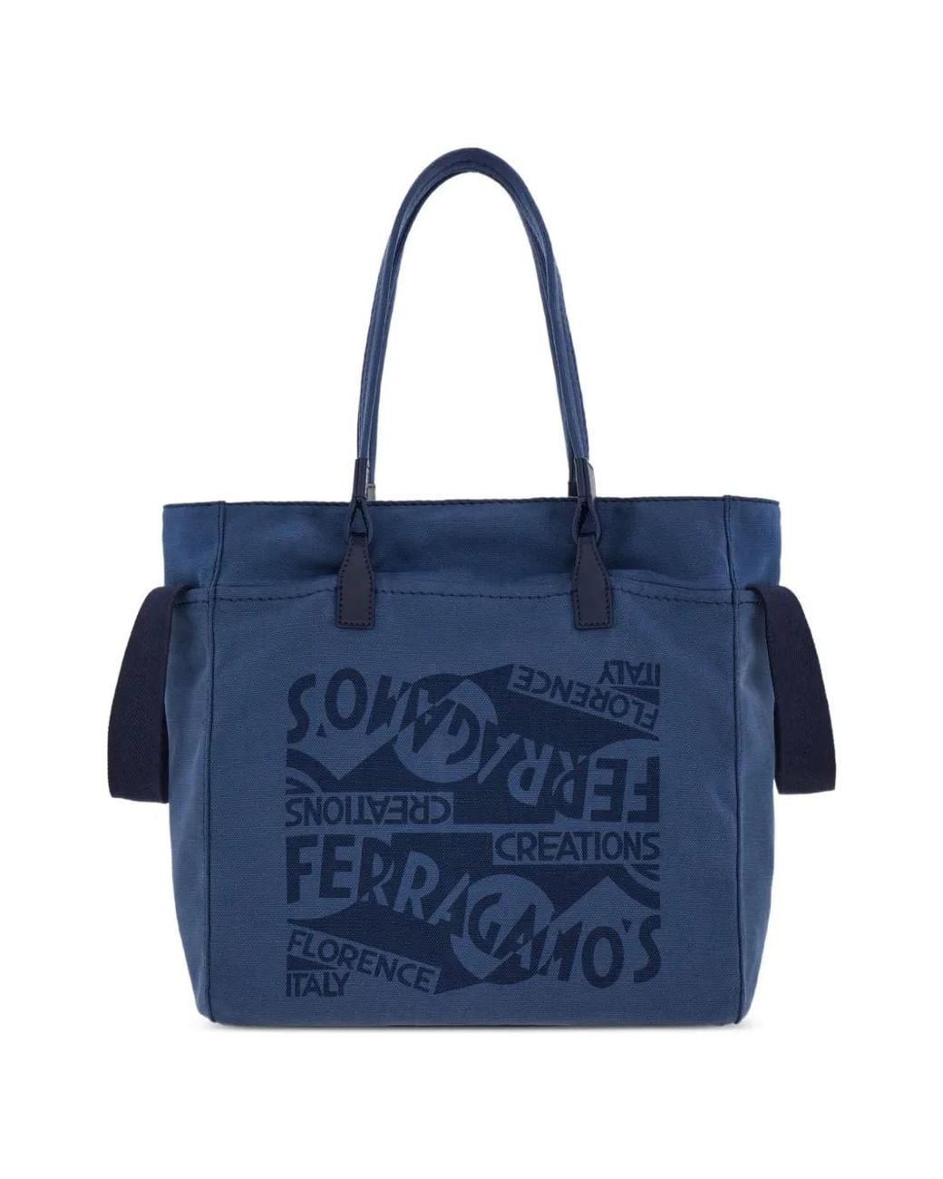 Ferragamo Blue Tote Bag With Logo for men