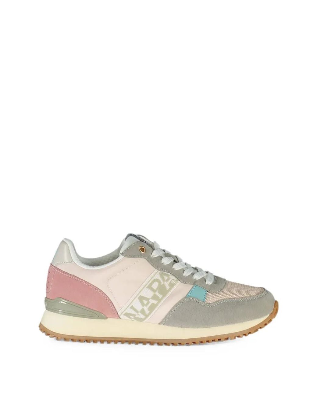 Napapijri White Logo-Print Suede-Panelled Sneakers