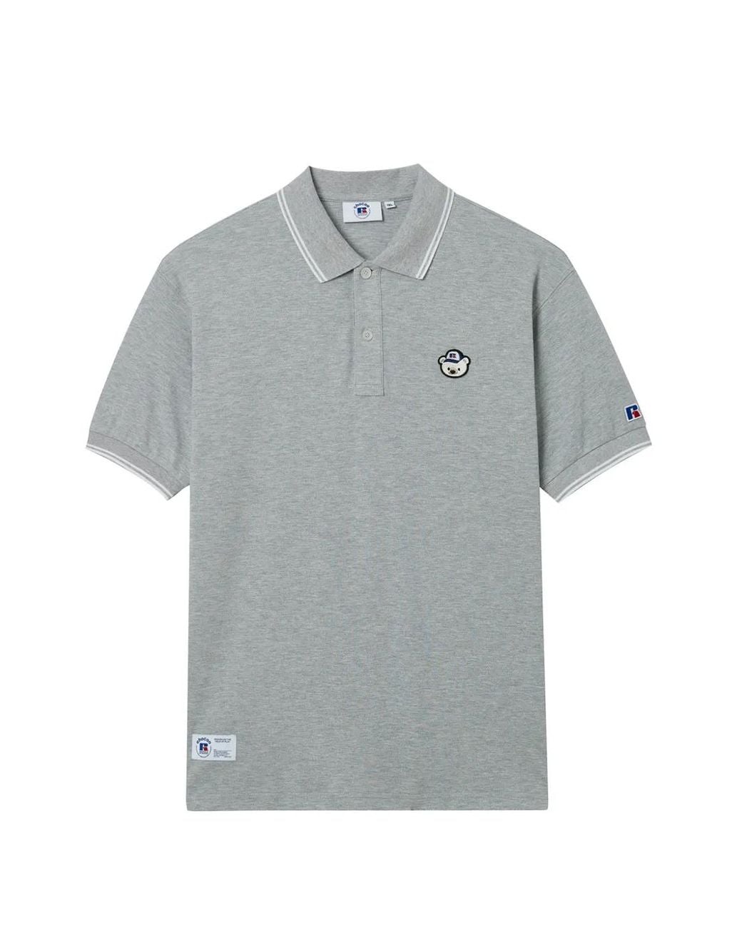 Chocoolate Gray Appliqué-Trim Polo Shirt for men