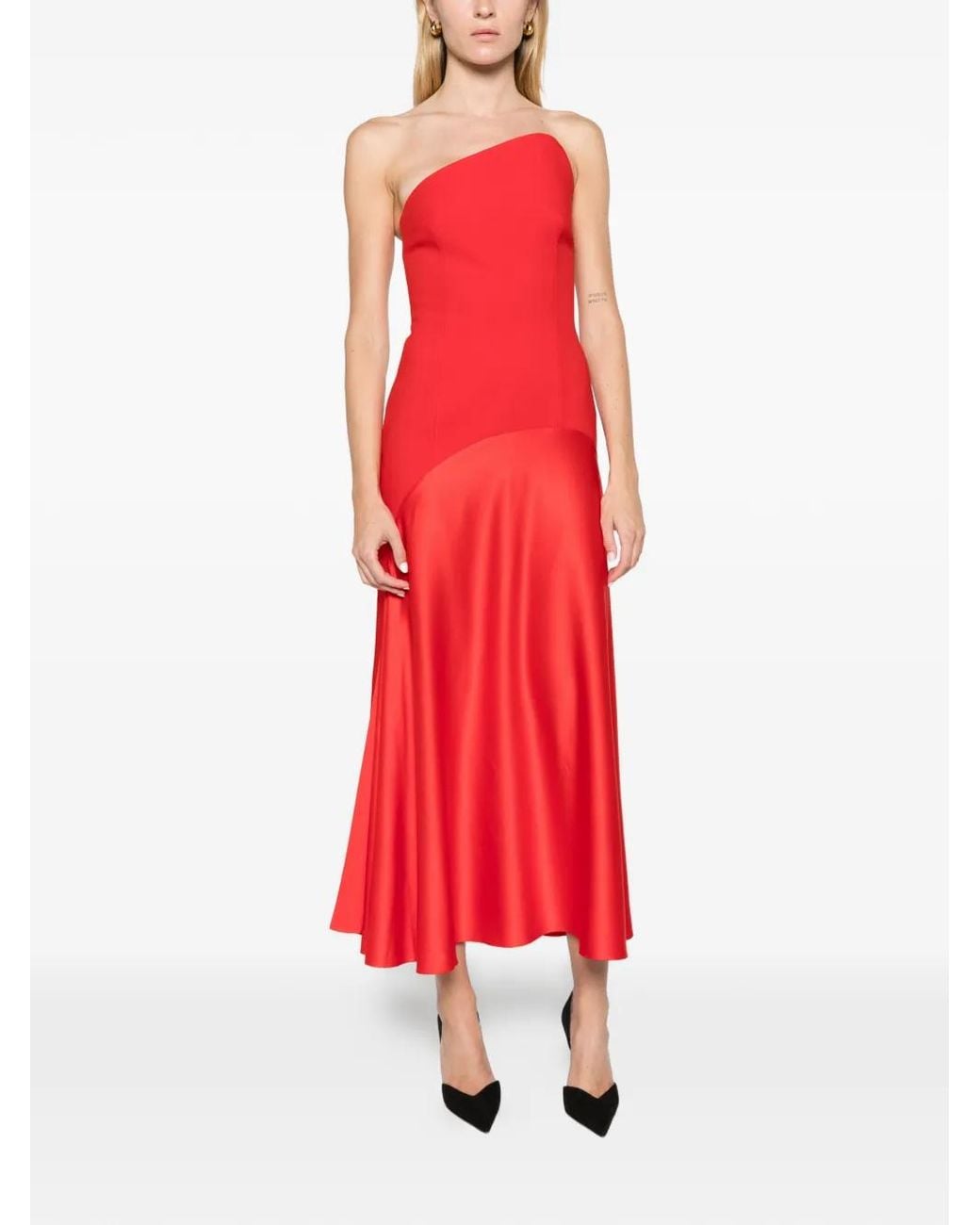 Solace London Red The Edison Midi Dress