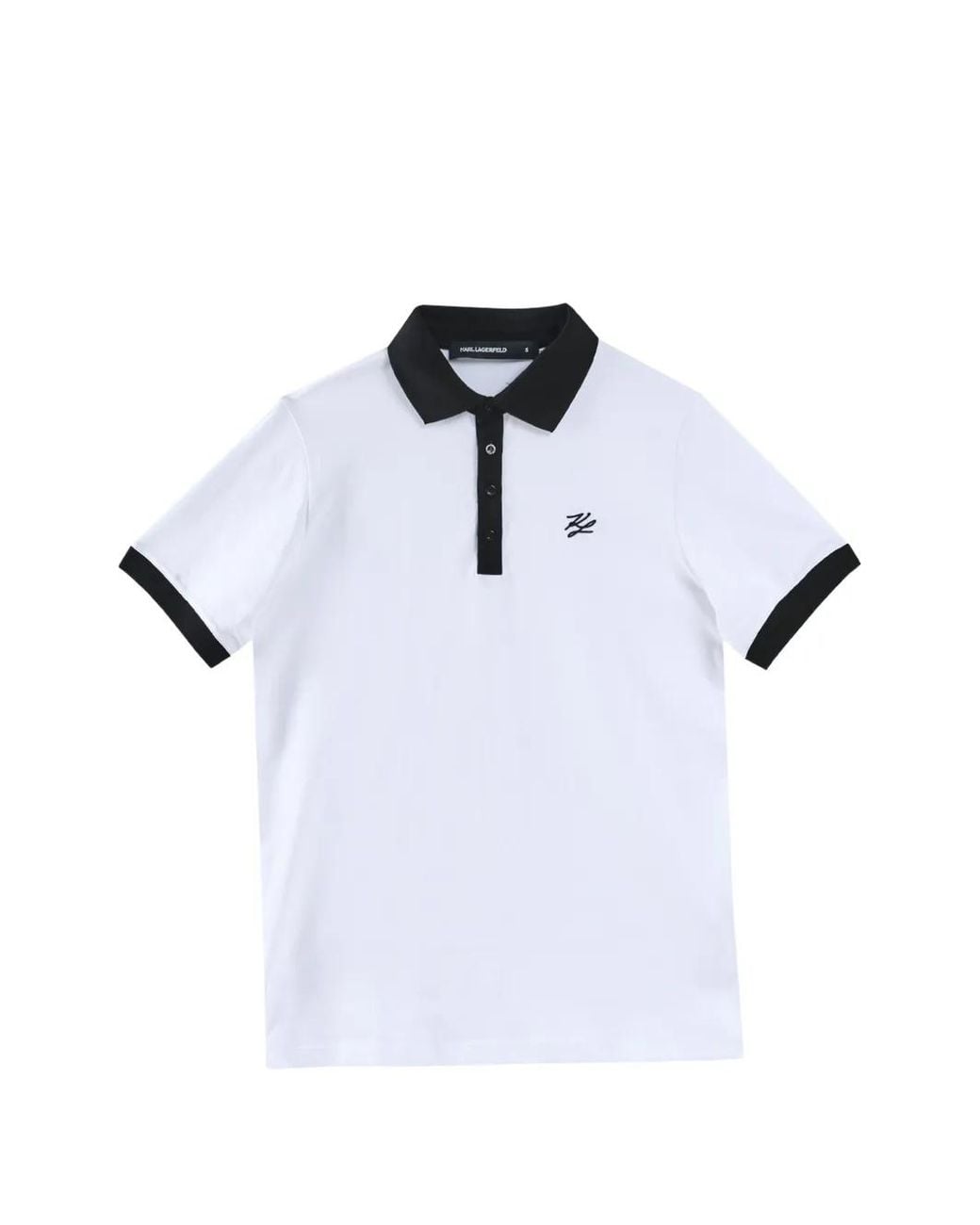 Karl Lagerfeld White Karl Autograph Polo Shirt for men